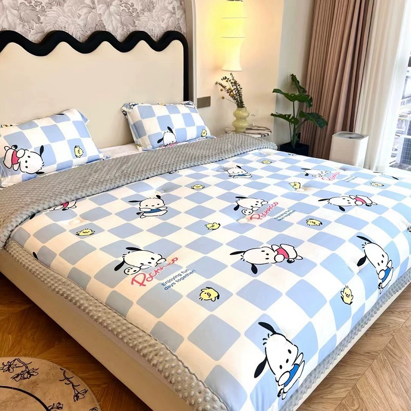 Класс A Sanrio Milk Knit Cotton Doudou покрыт мультперсонажами детей осенью и зимой