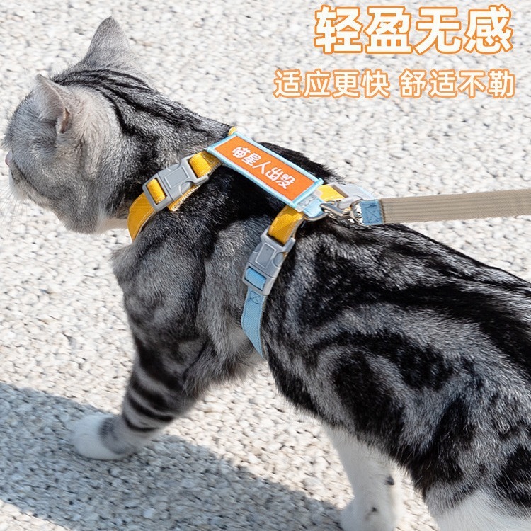 猫咪牵引绳公主风高颜值工字牵引绳防挣脱伸缩可调节遛猫牵猫绳子|undefined
