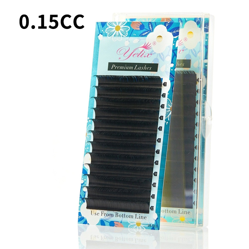 Fábrica de pestañas europeas y estadounidenses transfronterizas vello blando denso natural rollo único denso mate vello redondo injerto falso pestañas al por mayor