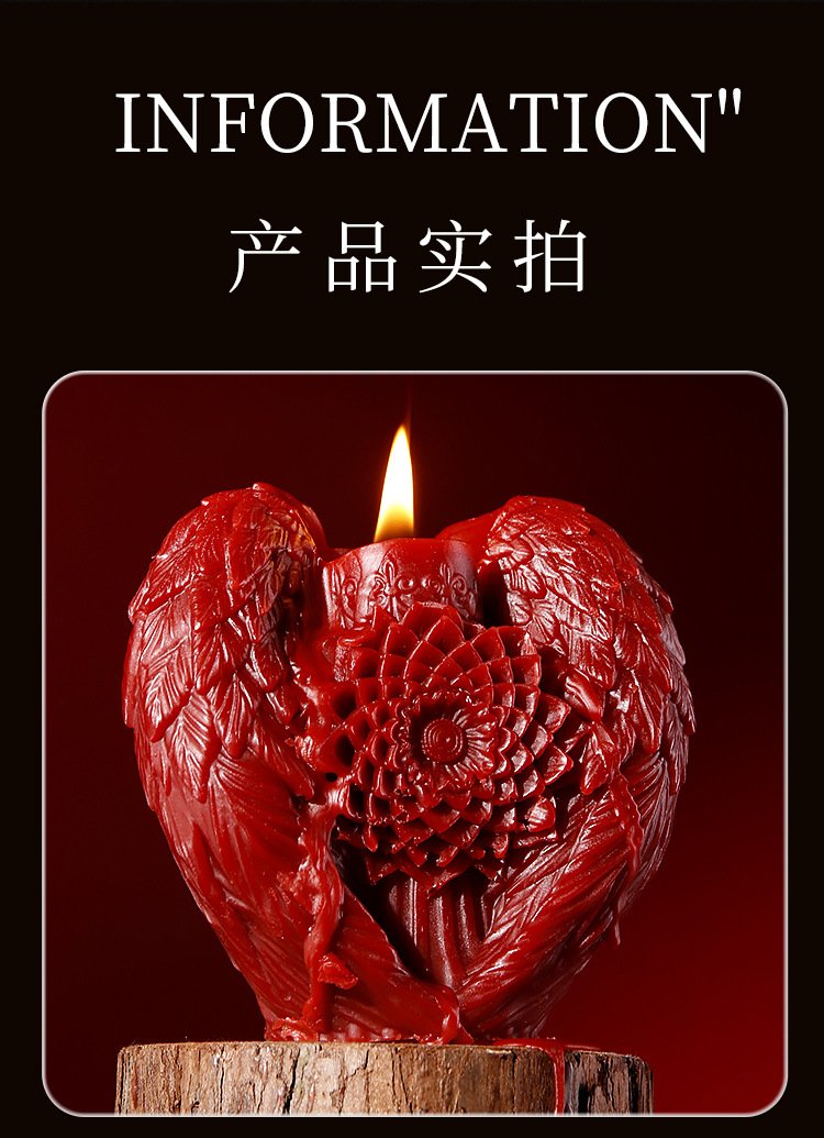 Low-Temperature Soy Wax Massage Candle for Couples, Wine Red, Unscented Aromatherapy — detail image 23