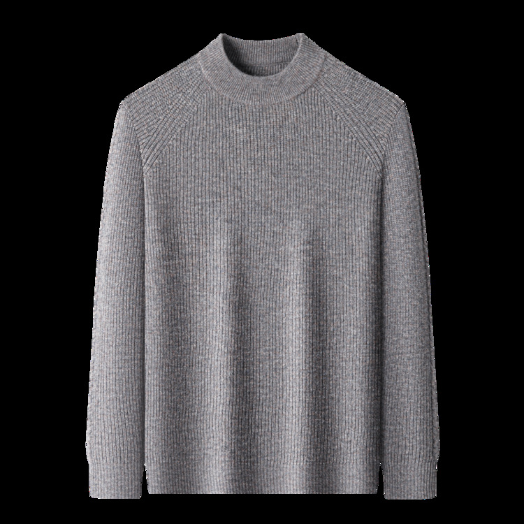 Suéter para hombres otoño y invierno nuevo abrigo casual camiseta de punto de cuello medio alto suéter de lana para hombres