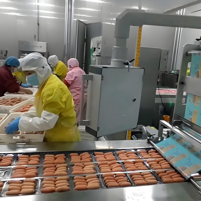 全套香肠生产线火腿肠灌肠打卡一体机 连续式亲亲肠捆线打结机