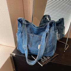 外国貿易のデニムのカバンの女性の大容量のファッションのカジュアルなショルダーバッグのレトロなファッションの手提げの斜め掛けのショルダーバッグの卸売り