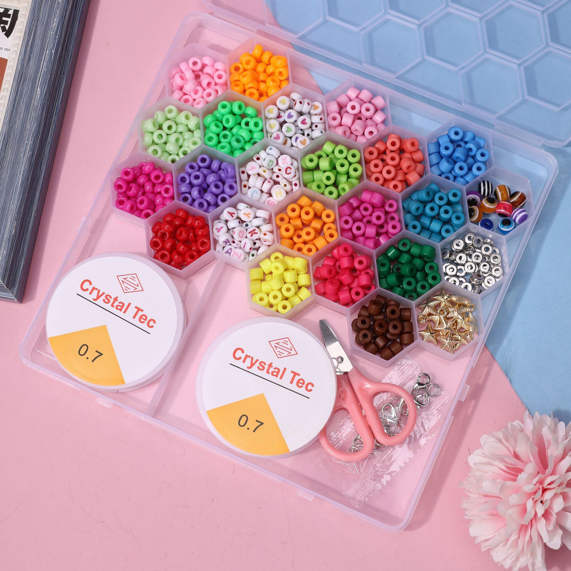 Fabricantes de cuentas de arroz de vidrio DIY en stock nuevas chicas hechas a mano con cuentas de juguetes de puzzle pulseras cuentas al por mayor