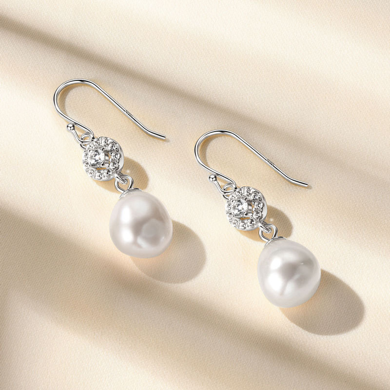 Exquisite Natural Freshwater Pearl Baroque Earrings for Women Luxury S925 Silver Jewelry Elegant Girls Gifts