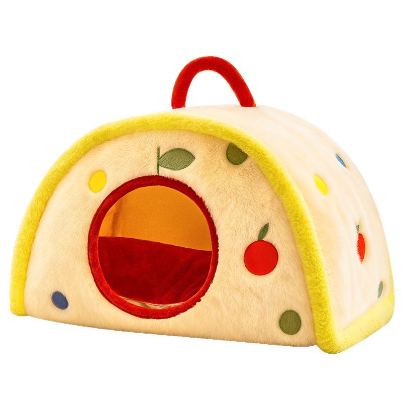 Portable Candy Themed Cat House Thickened Warm For Winter Enclosed Provides Security Suitable All Seasons Winter Cat Shelter_voghion.com
