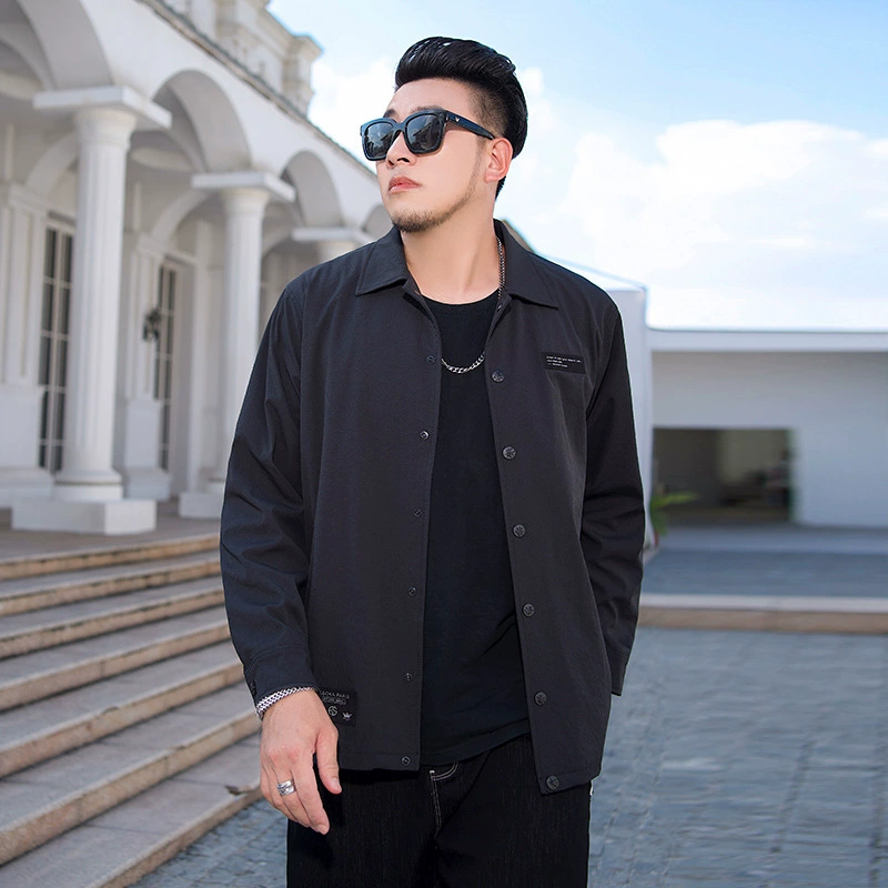Осенняя свободная куртка (плюс сайз), 1XL–7XL, черная