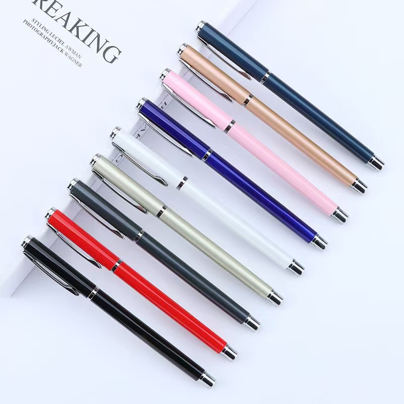 Advertising pen with free engraving, custom metal gel pen, black signature pen, business water pen, wholesale gift pen, custom-made