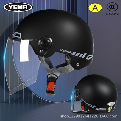 Motosiklet kaskı (dəbilqə): Protection, 3C Certified Half Helmet, New - pia-black-embellished-flowers-transparent-long-mirror
