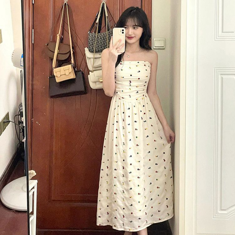 Chic Tea-Inspired Suspender Dress for Women, New Summer Style, Unique French High-End Dress Chic Tea-Inspired Suspender Dress for Women, New Summer Style, Unique French High-End Dress