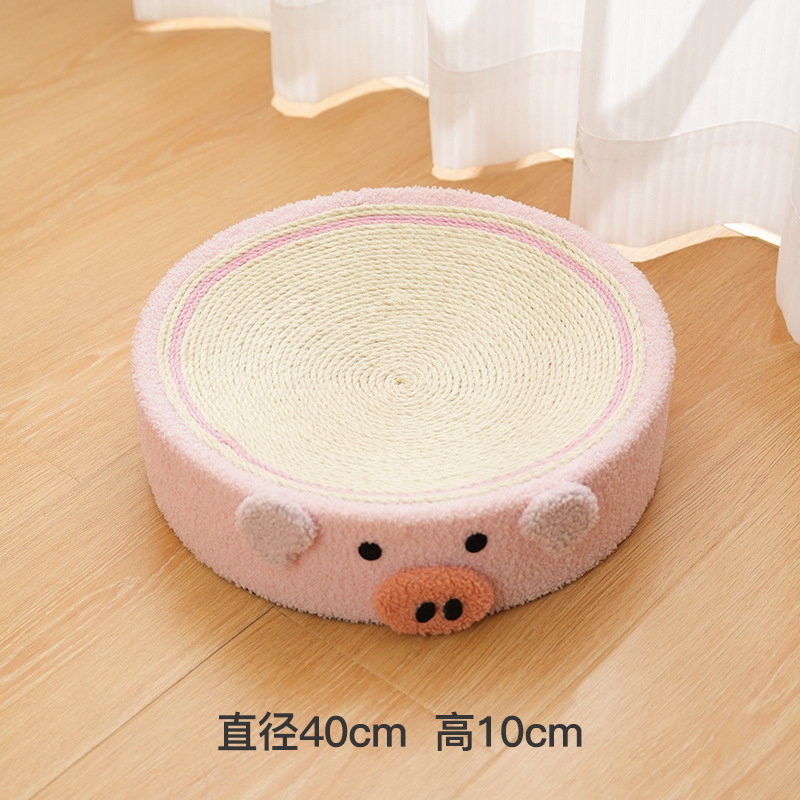 Placa de agarre para gatos de sisal, resistente al desgaste y sin caspa, placa de garra de gato redonda, dispositivo de pulido de garra, lavabo para gatos integrado resistente al agarre, juguete para gatos