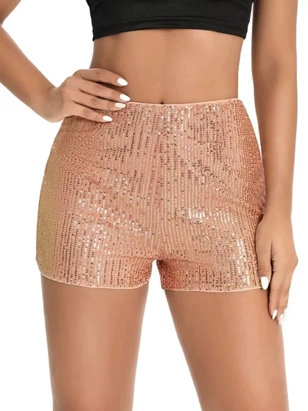 2026 Amazon European and American Fashion Multi-Color Sequined Slim-Fit Hip-Lifting Hot Pants Sexy Straight Shorts