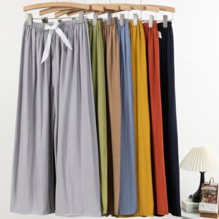 Summer trousers, solid color thin mosquito repellent for leisure, cotton and linen, plus size