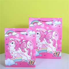 Unicorn Paper Gift Tote Bag Wholesale Patch 3D Gift Wrapping Paper Bag Dusting Powdered Children's Pouch