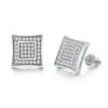 Men's earrings hip-hop style, zirconium, accessory, diamond encrusted, micro incrustation, European style