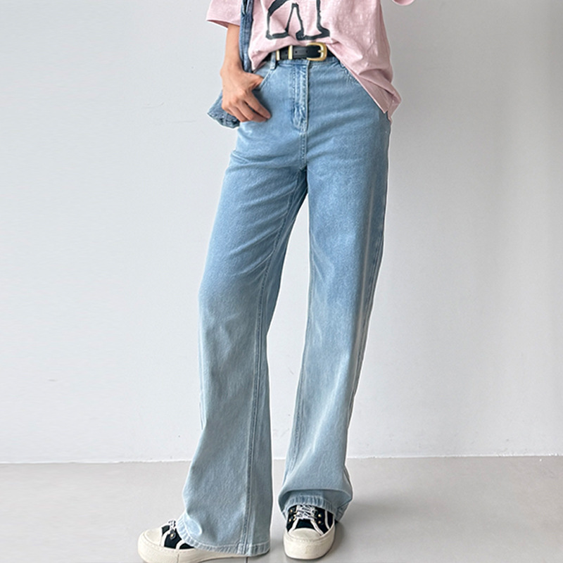 Italian Hm Summer Washed High-Waisted Wide-Leg Jeans Vintage Distressed Straight-Leg Pants Loose Slimming Floor-Length Pants Italian Hm Summer Washed High-Waisted Wide-Leg Jeans Vintage Distressed Straight-Leg Pants Loose Slimming Floor-Length Pants