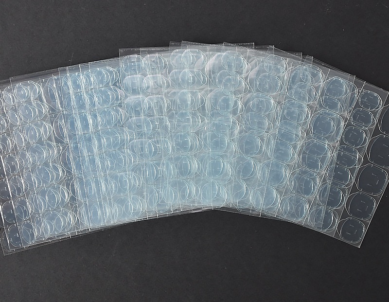 24 piezas de uñas gel de jalea transparente y pegajoso pegamento adhesivo amarillo de doble cara pieza de uñas desgaste de uñas adhesivo de doble cara gel de jalea