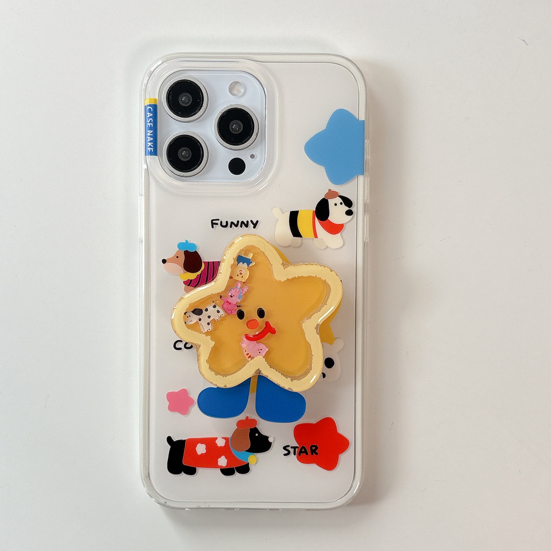 Cartoon Star Dachshund Dog Adecuado para Apple 16ProMax Funda para teléfono 15/14 Nuevo soporte 13 nicho 15Pro