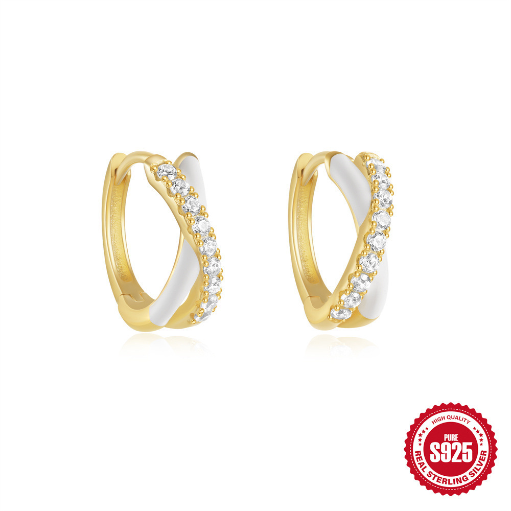 Pendientes de lazo de aceite de goteo de viento de niña de nuevo estilo de verano Pendientes de plata de ley s925 de moda simple para mujer