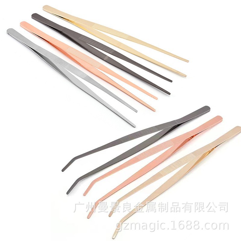 不锈钢镊子镊鸡尾酒工具夹清洁跨境外贸出口有样现货现代简约风格