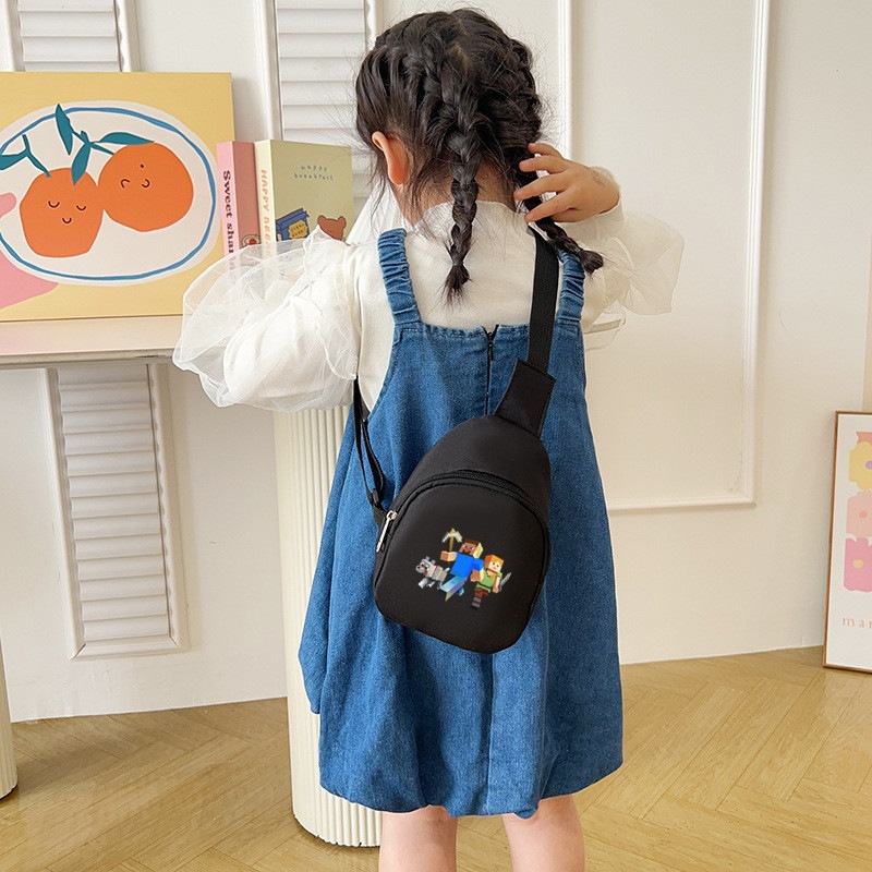 My World children's chest bag, virtual world, lightweight and versatile, suitable for boys and girls, kindergarten shoulder bag, crossbody bag