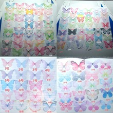 5厘米单层薄纱蝴蝶梦幻古风DIY配件 蝴蝶头饰发夹材料服饰辅料