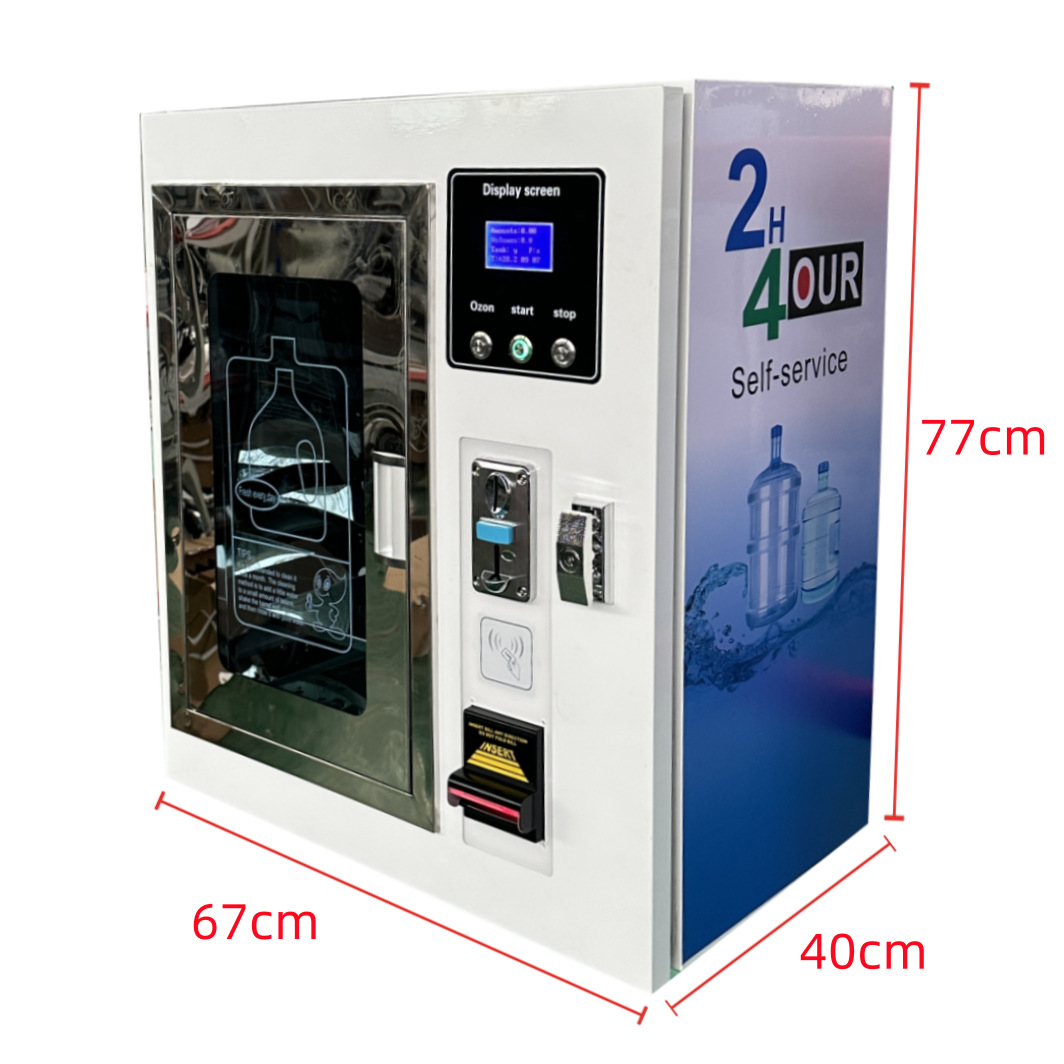 Máquina expendedora de agua automática para comercio exterior con sistema de pago con tarjeta y monedas, máquina expendedora de agua inteligente de autoservicio para la comunidad, pequeña, de sobremesa o para montar en la pared.