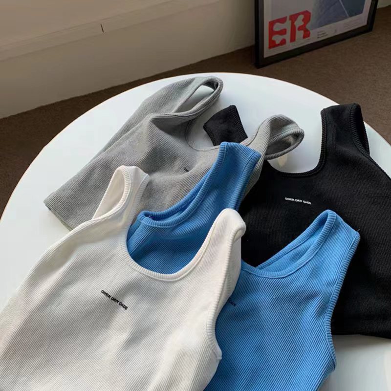 Small Sling Threaded Vest for Women in Summer, Versatile, Slimming Look and Beautiful Back, Outer Wear Design, Niche Outdoor Sports Top, Trendy