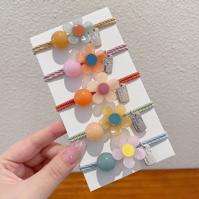 Japonés y coreano Super Hada red cabeza roja cuerda flor redonda banda de goma simple todo-fósforo de la moda de alta apariencia linda chica horquilla