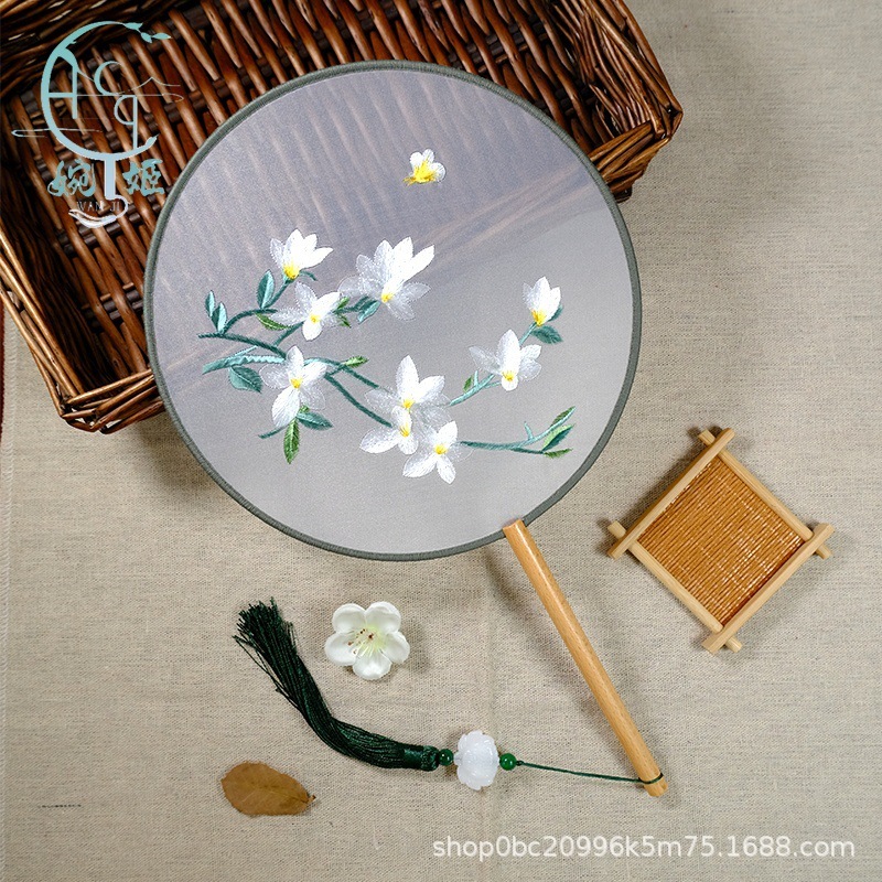 両面刺繍古風円扇刺繍団扇漢服専用蘇刺繍ダンス扇工場卸売り|undefined