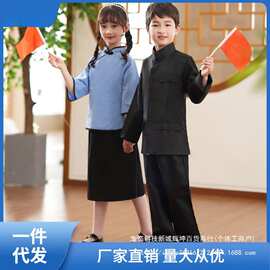 儿童民国风演出服学生装五四青年装男女童诗歌朗诵大合唱表演娜幽