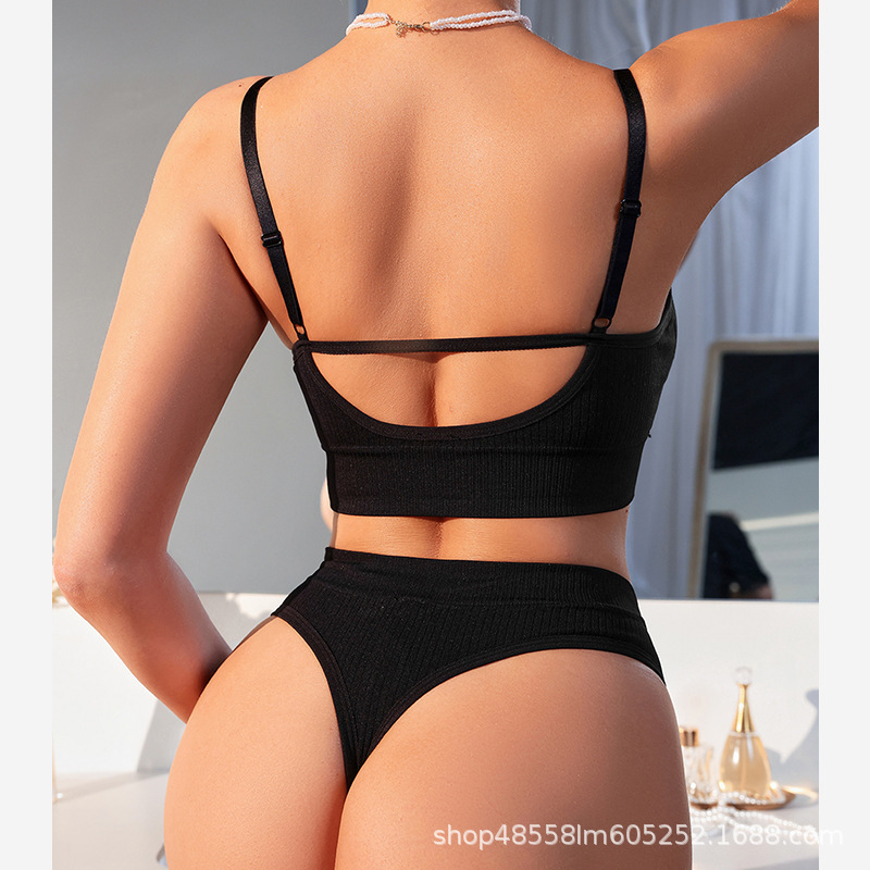 Cross-border European and American French Sexy Bra suit Tube Top Beautiful Vest Wrapped Chest Sling Underwear Women's Briefs SHEIN