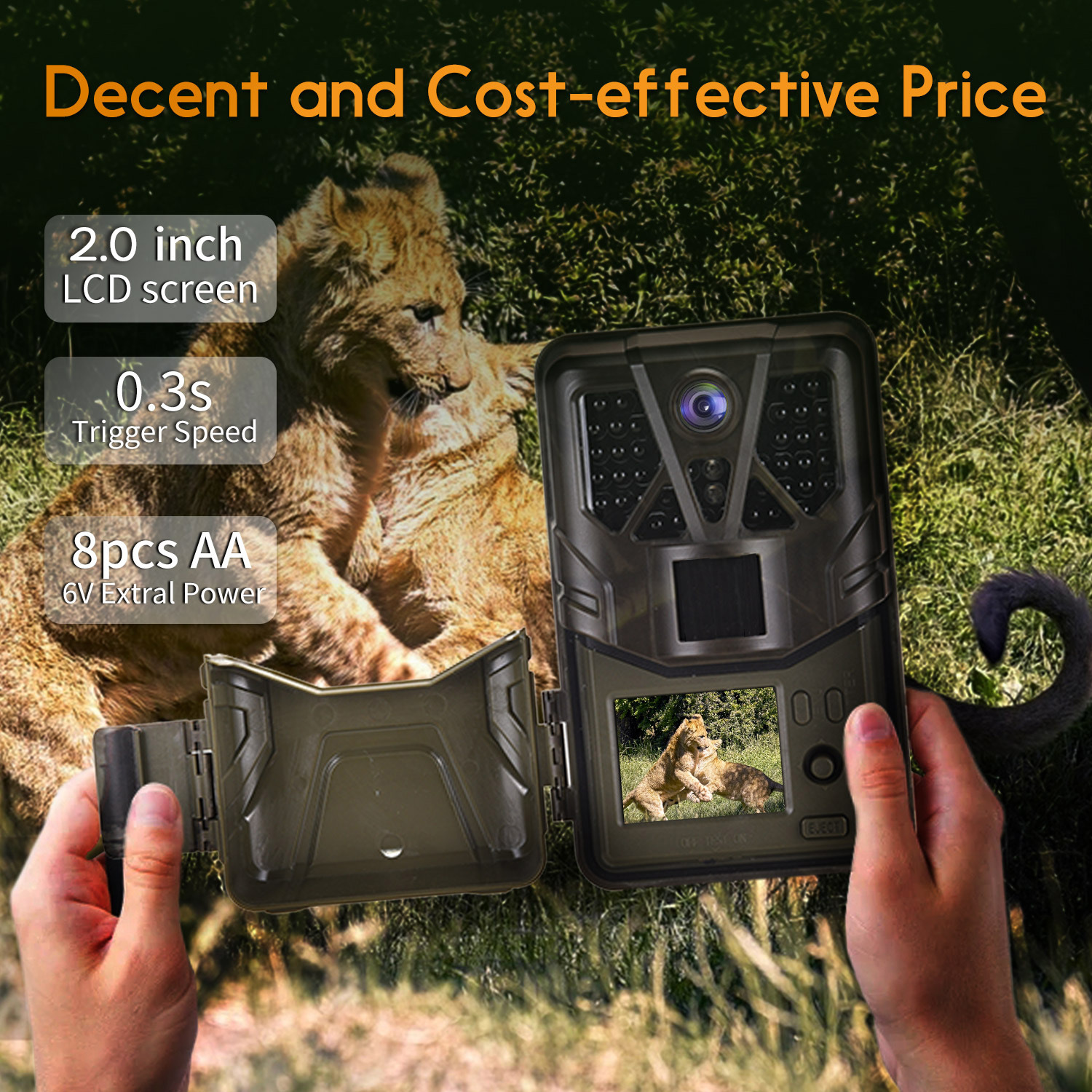 2.7K 36MP户外追踪红外夜视监控打猎相机 trail camera HC-910A