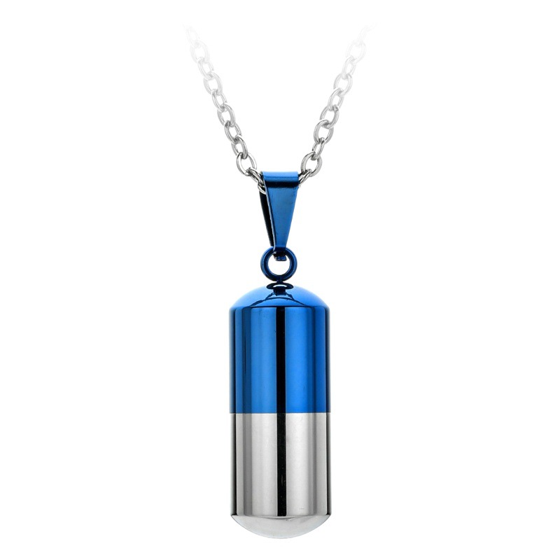 Customized Engraved Twist-Open Capsule Pill Couple Titanium Steel Perfume Pendant Stainless Steel Pet Ashes Box Necklace