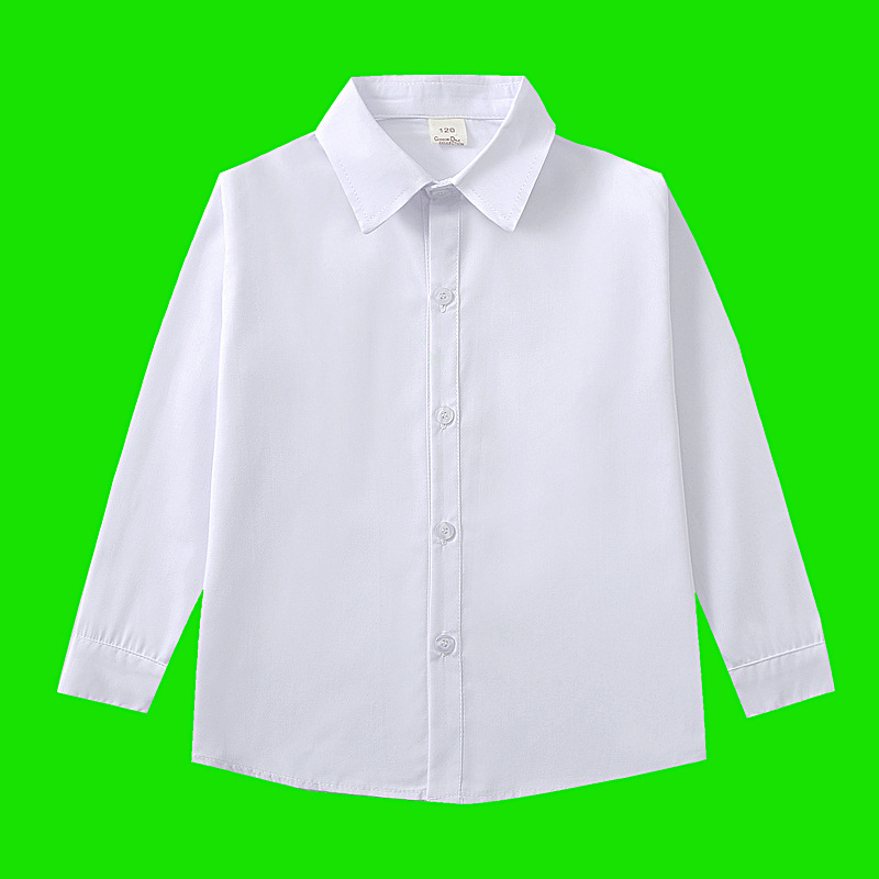 Boys' White Shirt Children's White Shirt Girls' White Shirt Same Style Uniform for Boys and Girls