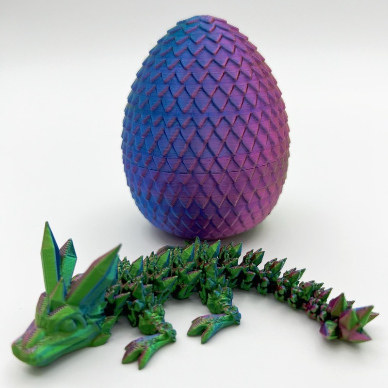国境を越えた人気の 3D プリントクリスタルドラゴンクリスタルエッグミニドラゴンエッグセット手作り動物モデル子供のおもちゃ|undefined