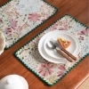 Jacquard Pink Lily Embroidered Green Shells