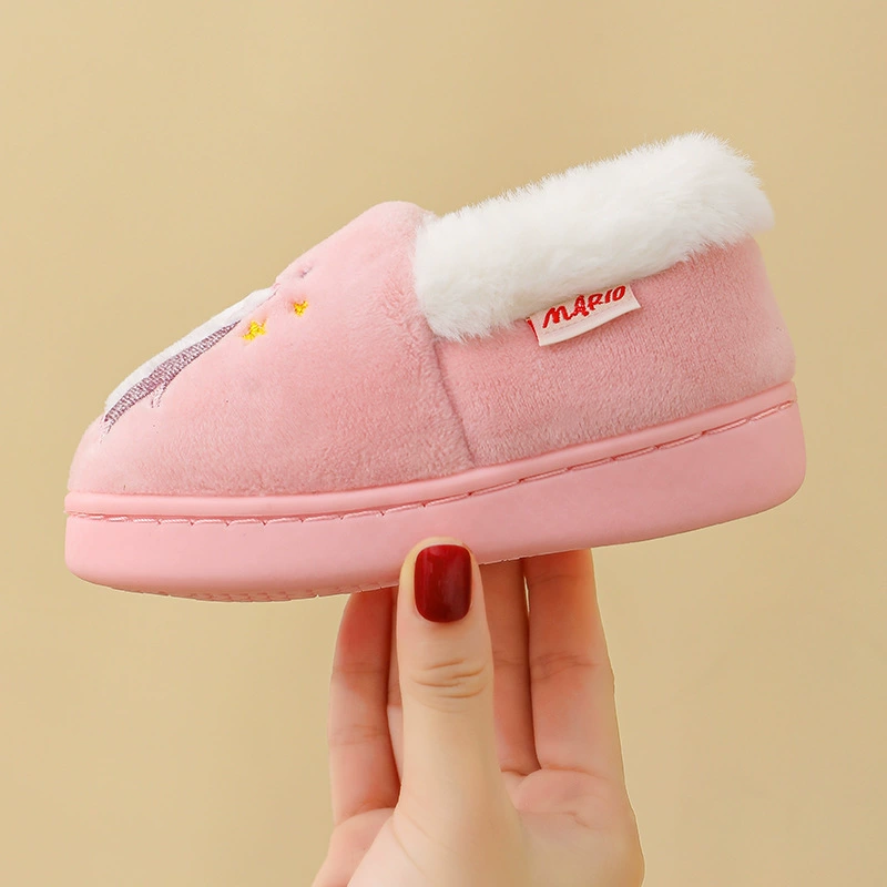 Детские зимние cartoon shoes, нескользящие тёплые тапочки для дома