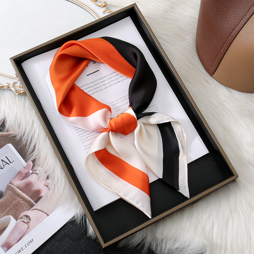 Hangzhou seda cuadrada bufandas de seda irregular bufandas de seda cuadrada bufandas de alto nivel de sensación de envoltura de cabello de atmósfera bufandas