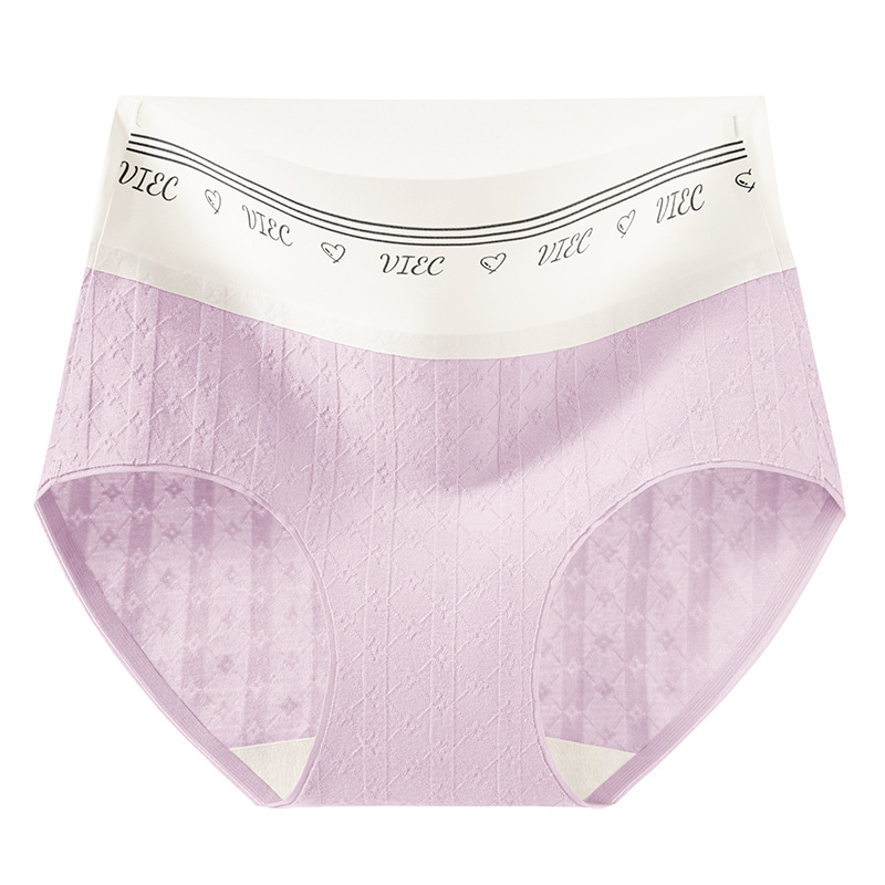 Algodón jacquard 2024 nuevo estilo 9A antibacteriano transpirable alargada entrepierna de algodón sin costuras calzoncillos de algodón de cintura alta para mujer