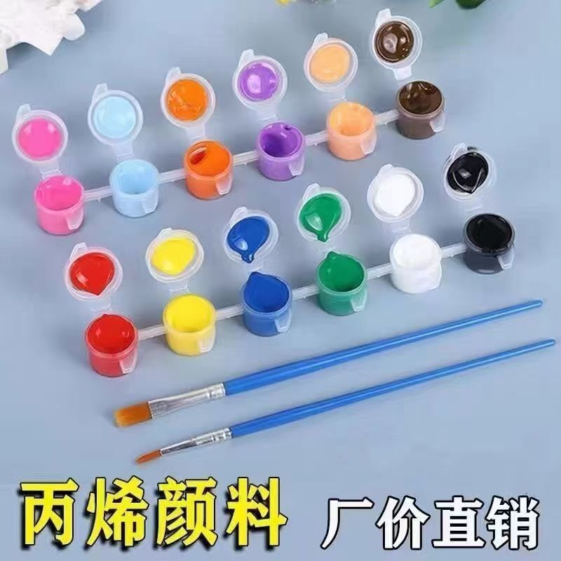 12 色アクリルペイントセット防水子供の diy アート絵画落書き石膏絵画手描き結合ペイントストリップ|undefined