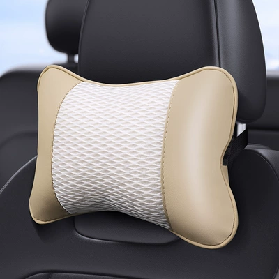 Car Seat Cushion Headrest, Breathable Mesh Neck Pillow, Car Cervical Pillow, Universal for All Seasons, Cross-Border Wholesale (Headrest) - one-white-grid-24996176