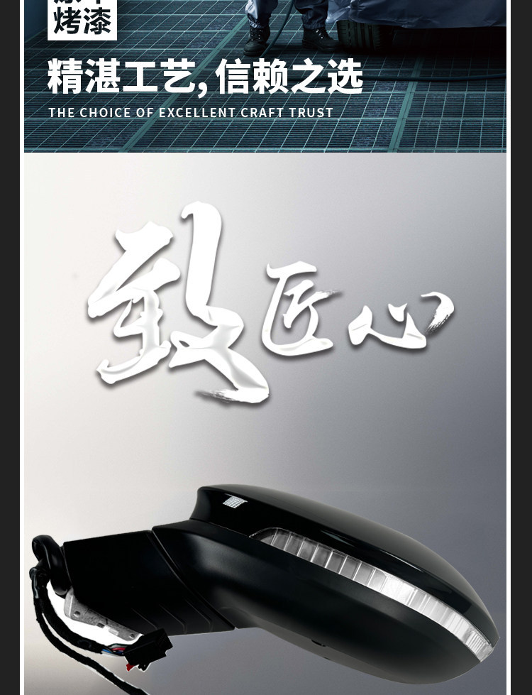 Suitable for Volkswagen Id3 Rearview Mirror Assembly, 2021 to 2025 Model Years, Left and Right Side Mirrors, Complete Set of Flat Mirrors