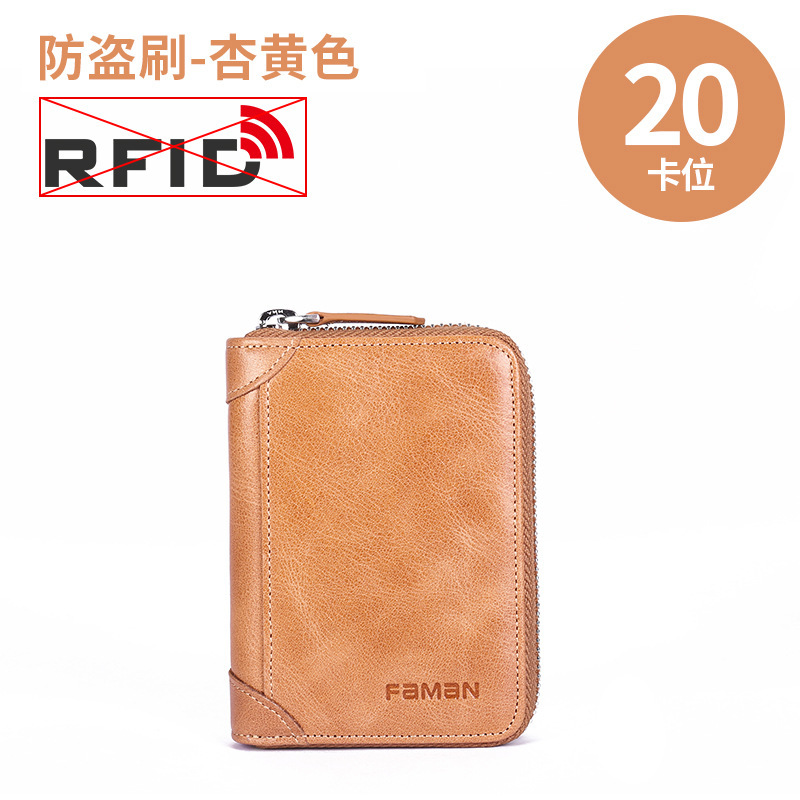 Bolsa de tarjetas de fabricantes de mujeres multi-tarjeta de tarjetas con cremallera de piel de vaca de gran capacidad bolsas de tarjetas de visita de piel de vaca de Corea