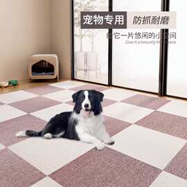 宠物狗狗猫咪自粘方块地垫防水防滑无胶代发地毯耐脏防尿可洗可擦