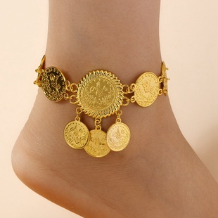 Middle East Hot Foot Fashion Gold Alloy Coin Coin Tassel Foot Female African Bride Wedding Jewelry