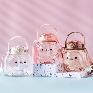Internet-famous cute bear chubby dun high-value suction cup with mobile phone holder portable large-capacity big belly cup