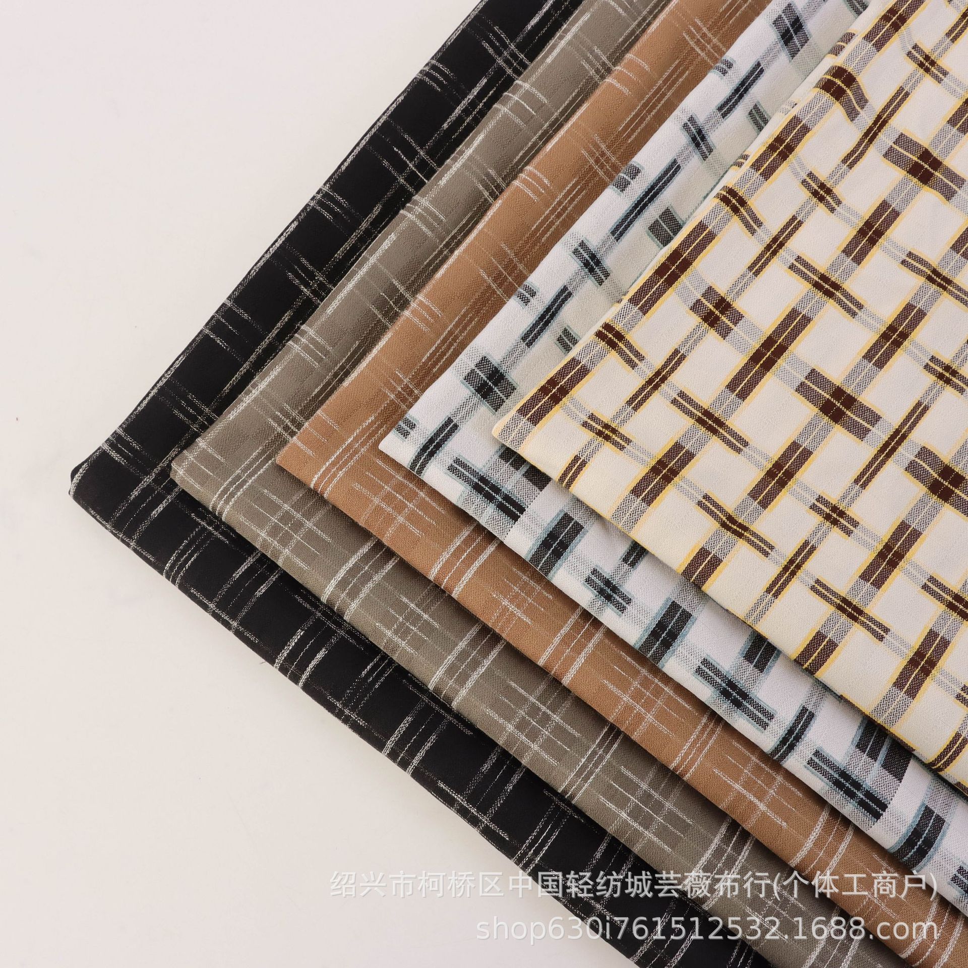 新品现货TR弹力提花格子布休闲商务西服时装套装连衣裙马甲面料