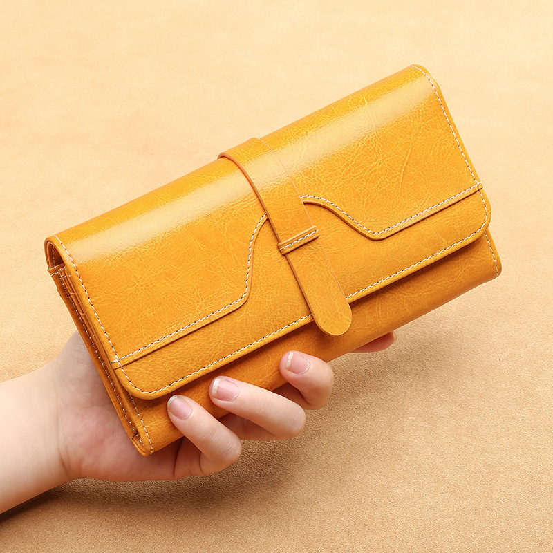 Cartera Larga Wallet Cartera de cuero de moda Monedero Moneda Comercio exterior Explosiva Bolsa de suerte