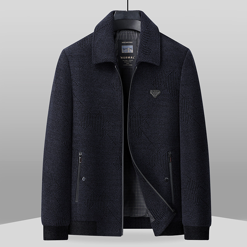 2026 New Spring Chenille Lapel Fashion Jacket for Middle-Aged and Elderly Men, Business Jacket Top